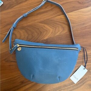 Clare V Sky Blue Perforated Crossbody Bag